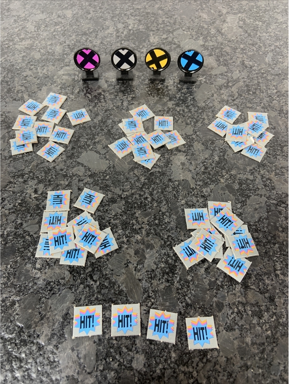 The Uncanny X-Men Alert Adventure Game 4 Team Experience Movers & 54 Hit Chips